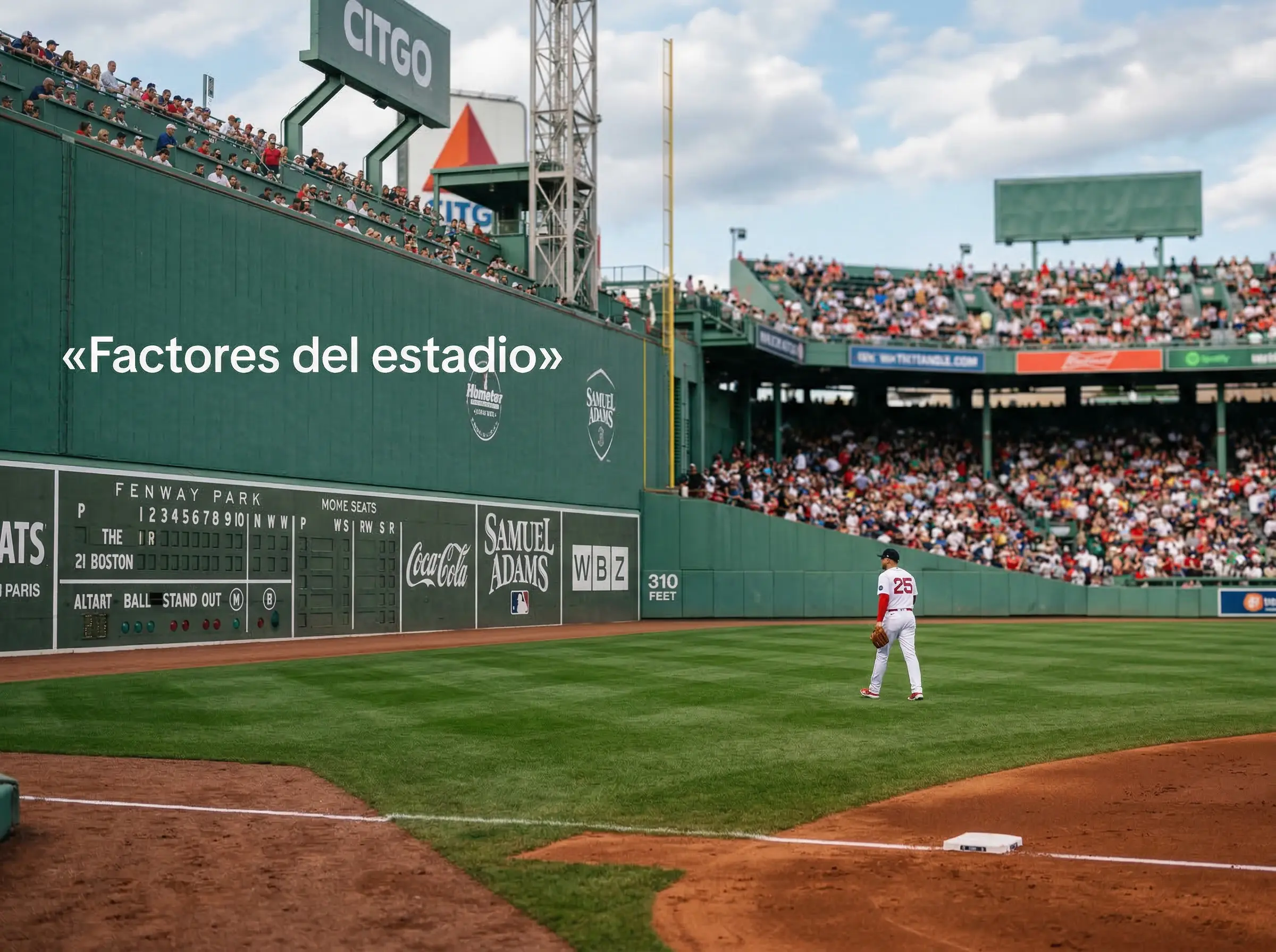Vista del icónico Green Monster en Fenway Park durante un partido de béisbol