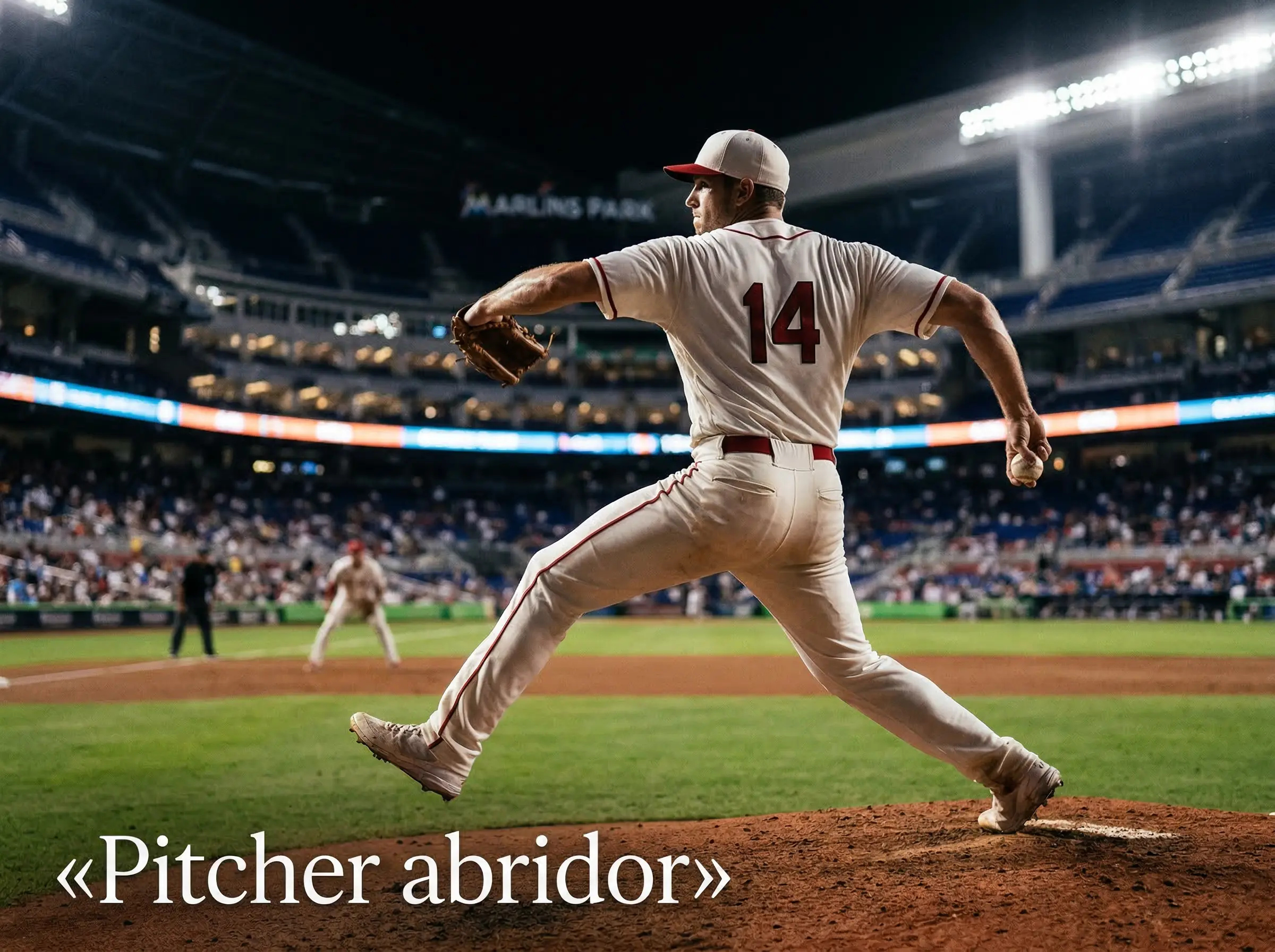 Pitcher de beisbol MLB en el monticulo preparando su lanzamiento